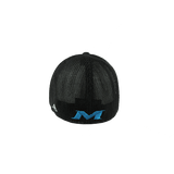 Miken Hat by Pacific (404M) All Black/Electric Blue Script - Smash It Sports