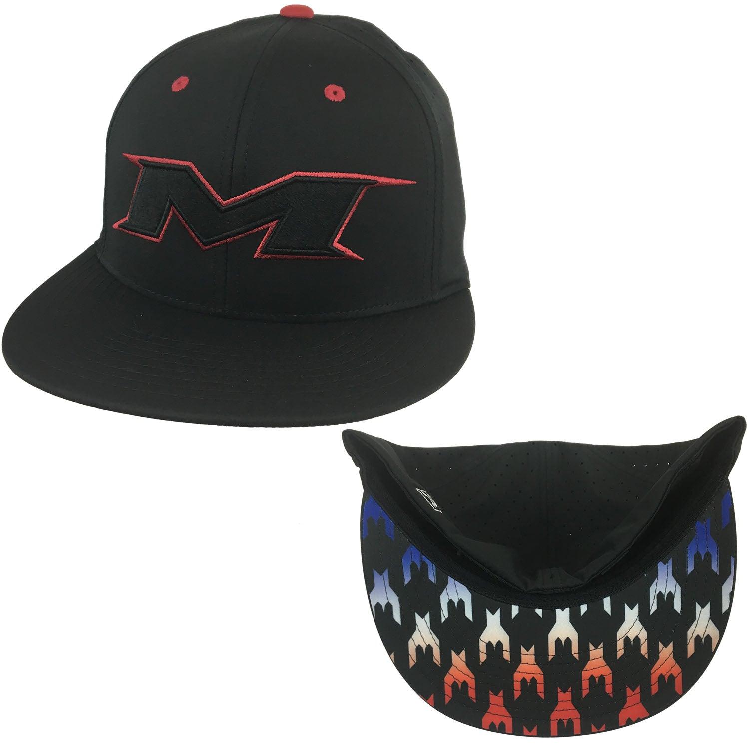 Miken Hat by Richardson (PTS30) Black/Red, White and Blue Houndstooth Brim - Smash It Sports