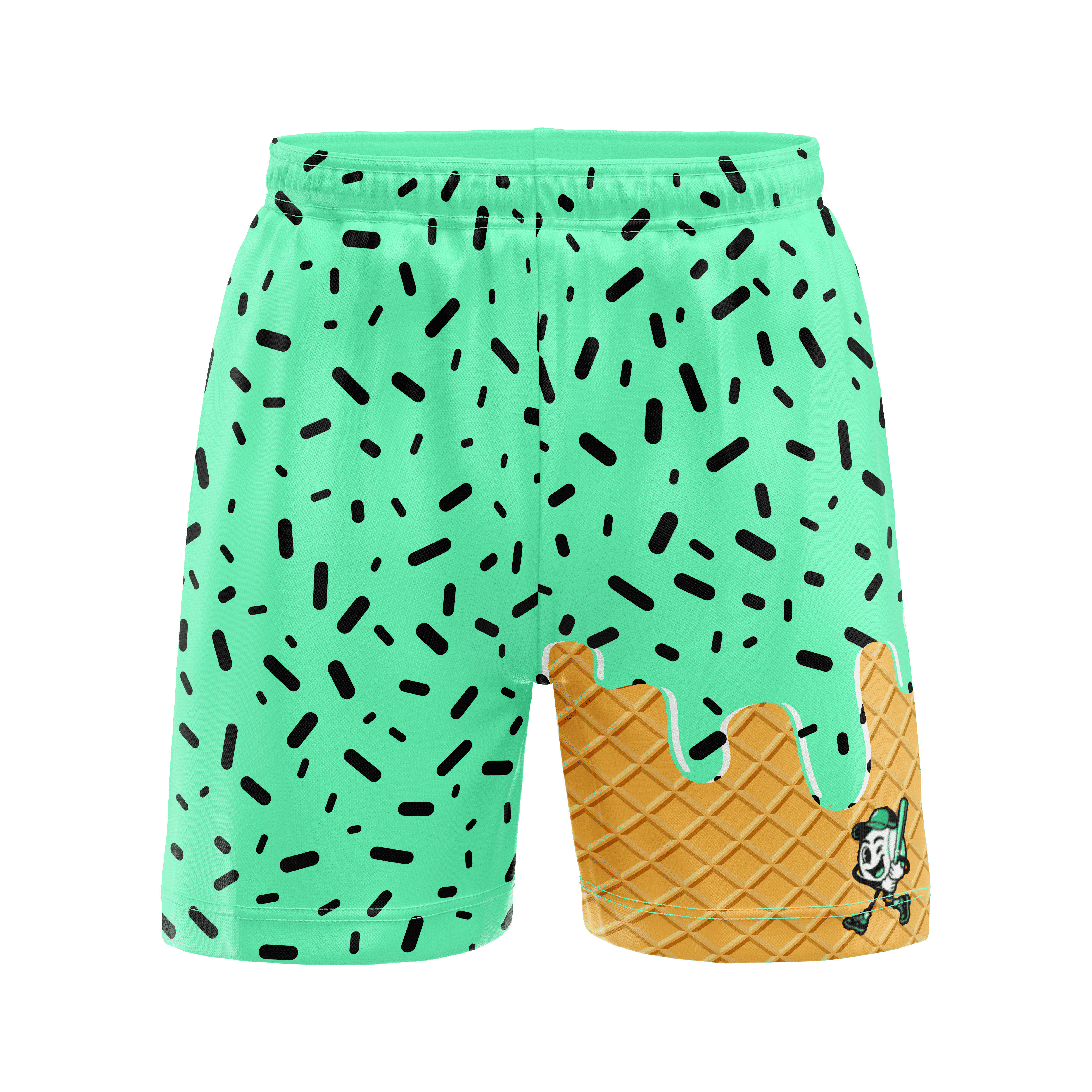 Smash It Sports Mesh Shorts - Ice Cream Drip Mint Chocolate Chip