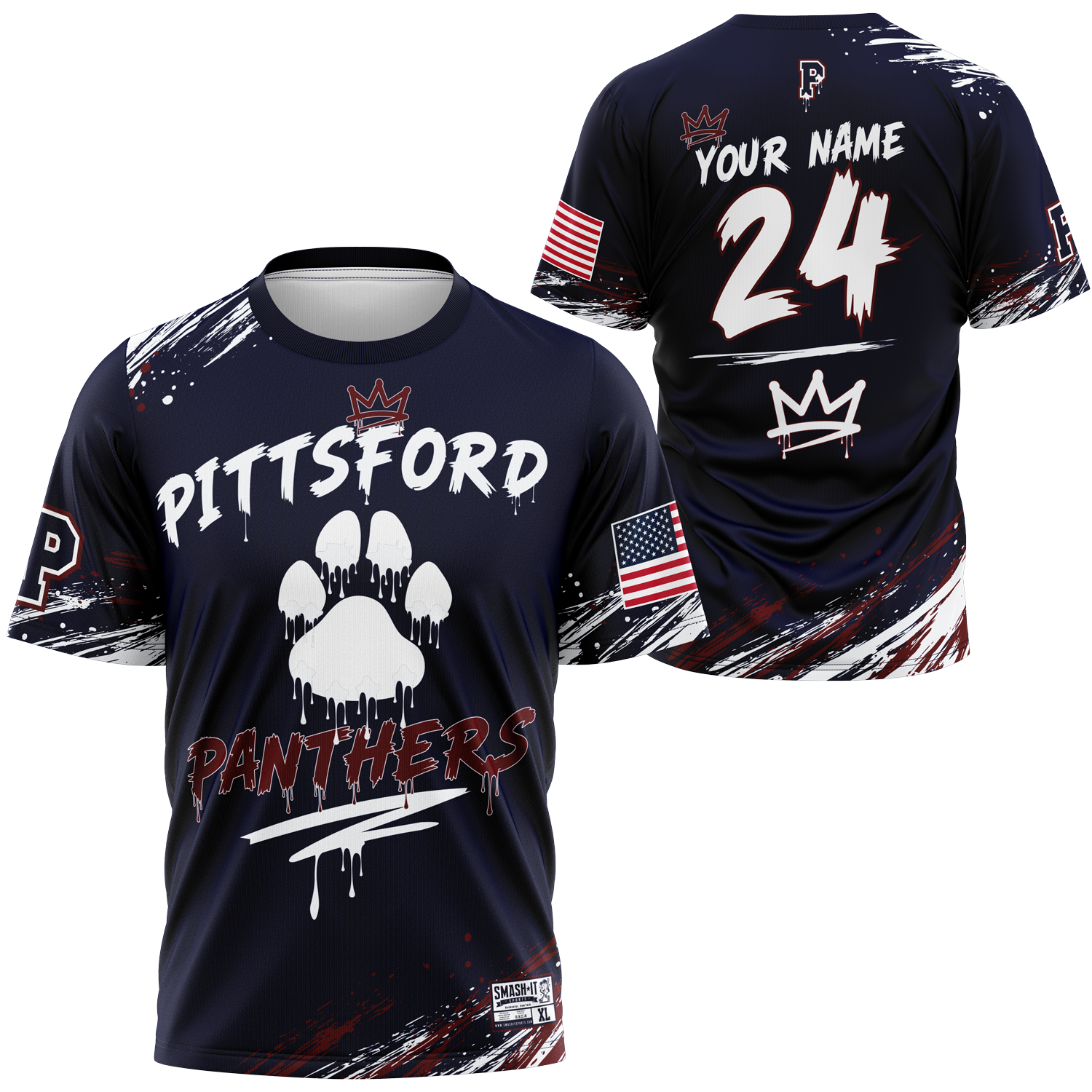 Pittsford Panthers Baseball Full Dye T-Shirt (Multiple Designs)