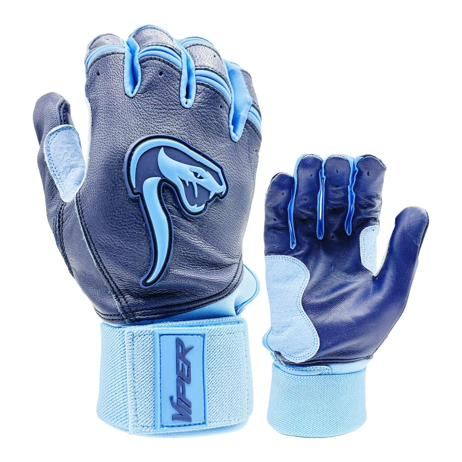 Grindstone Long Cuff Batting Glove - Navy/Carolina - Smash It Sports