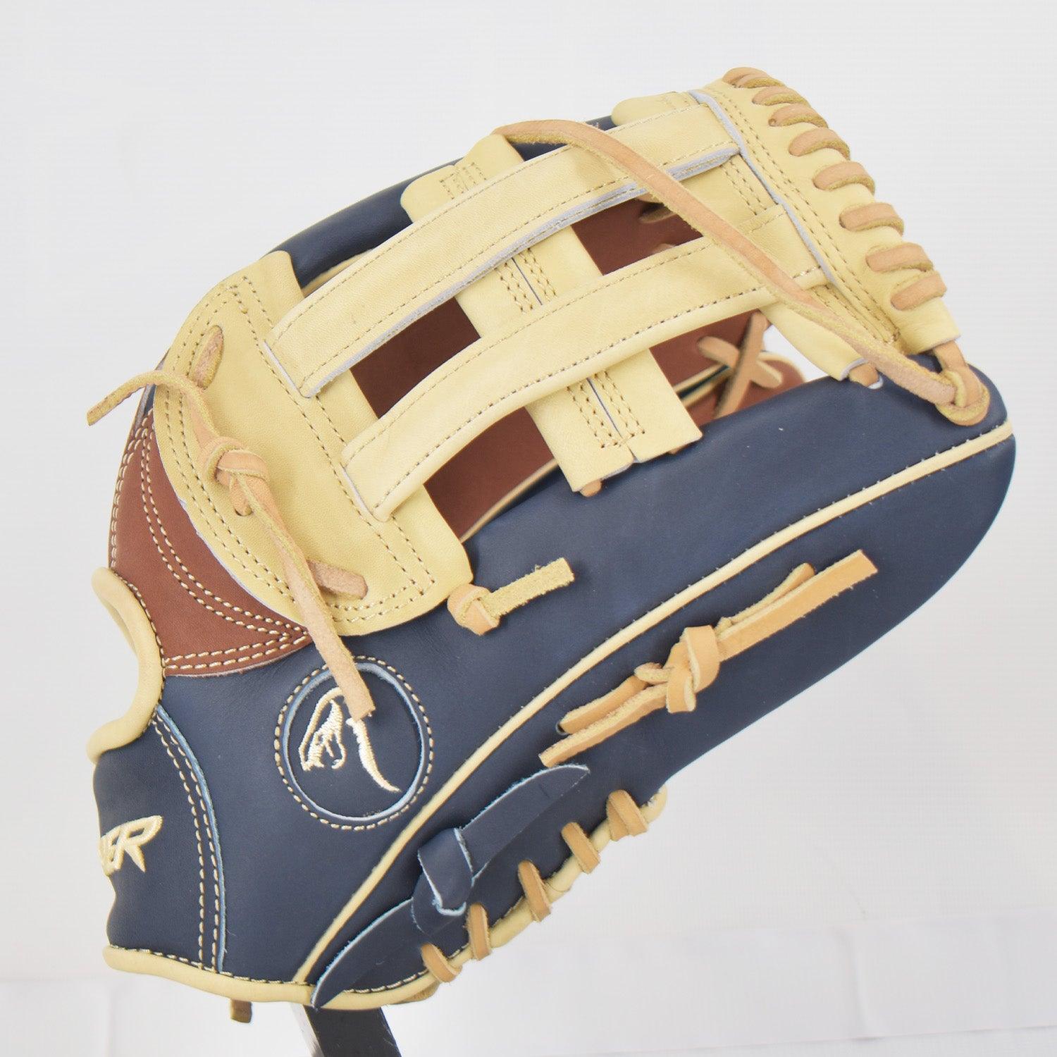 Viper Japanese Kip Leather Slowpitch Softball Fielding Glove Navy/Tan/Carmel - Smash It Sports