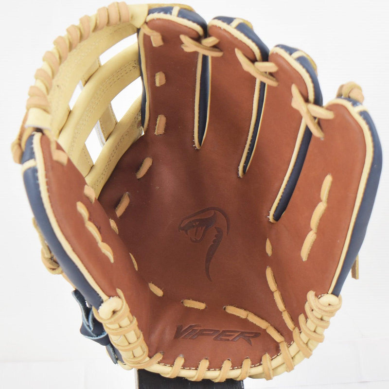 Viper Japanese Kip Leather Slowpitch Softball Fielding Glove Navy/Tan/Carmel - Smash It Sports