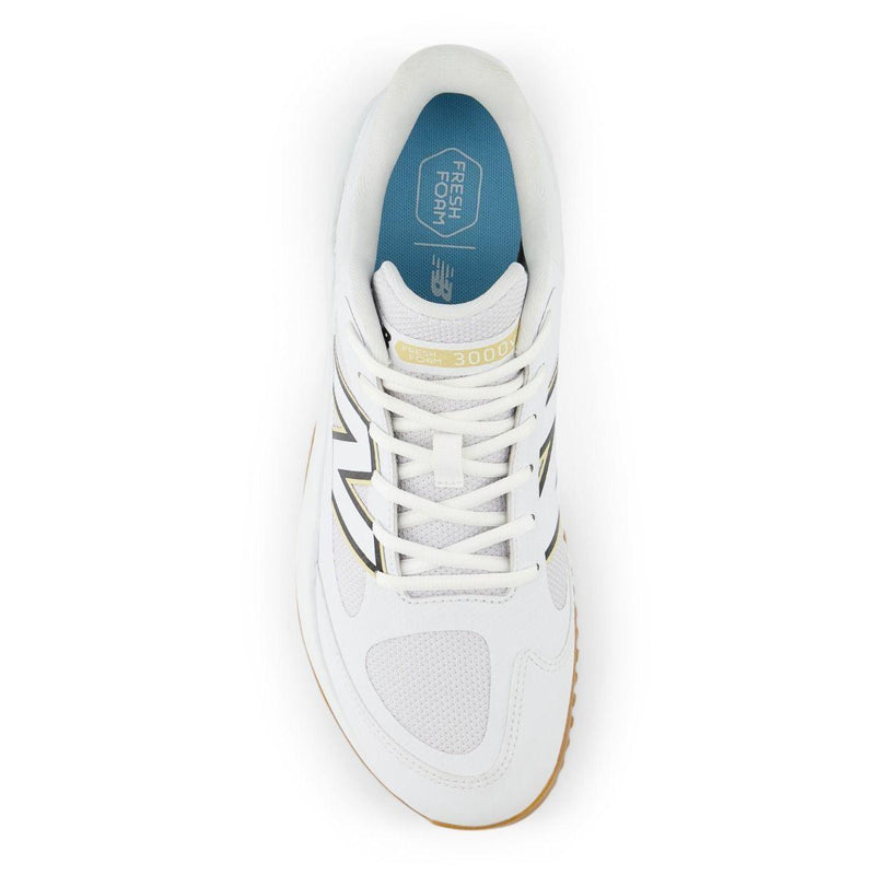 New Balance Men's Fresh Foam 3000 v7 Turf Baseball Shoes - White/Gum - T3000TW7 - Smash It Sports