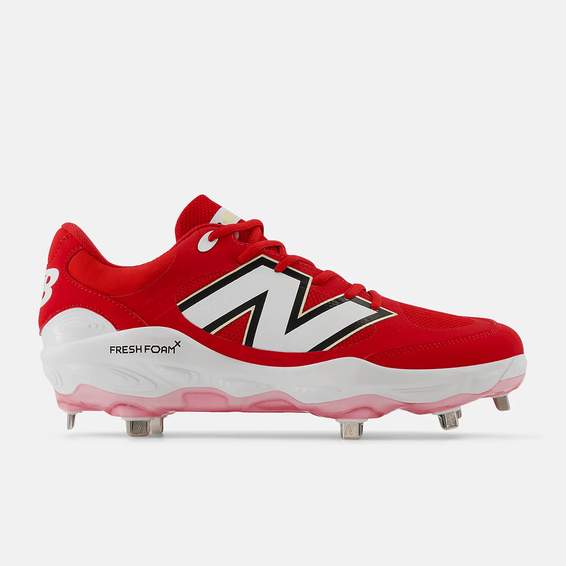 New Balance Men's Fresh Foam X 3000 v7 Metal Baseball Cleats - Red - L3000TR7 - Smash It Sports