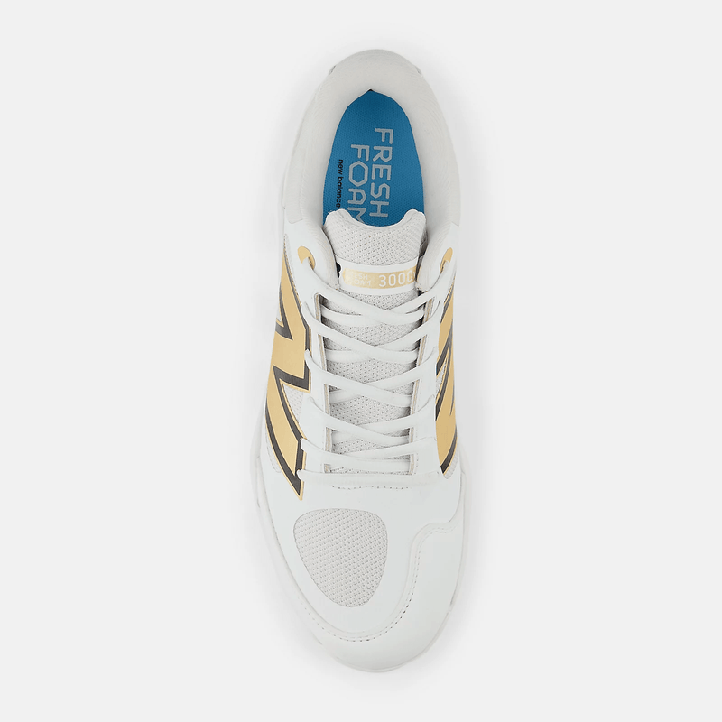 New Balance Men's Fresh Foam X 3000 v7 Metal Baseball Cleats - White/Gold - L3000GS7 - Smash It Sports