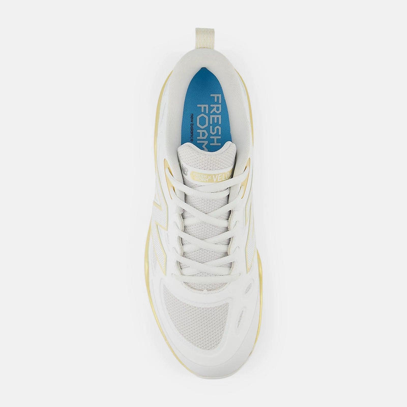 New Balance Women's Fresh Foam X Velo v4 Molded Softball Cleats - White/Gold SPVELOC4 - Smash It Sports