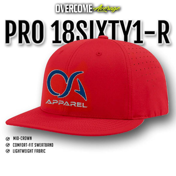 OA Apparel - Pro 18SIXTY1-R Performance Hat - Red/Navy/Grey - Smash It Sports