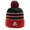 Anarchy Retro Logo Beanie #134 with Pom (Black/Red/White)