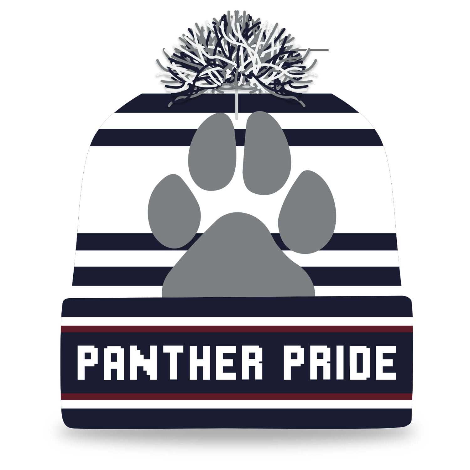 Pittsford Panthers Pom Knit Beanie