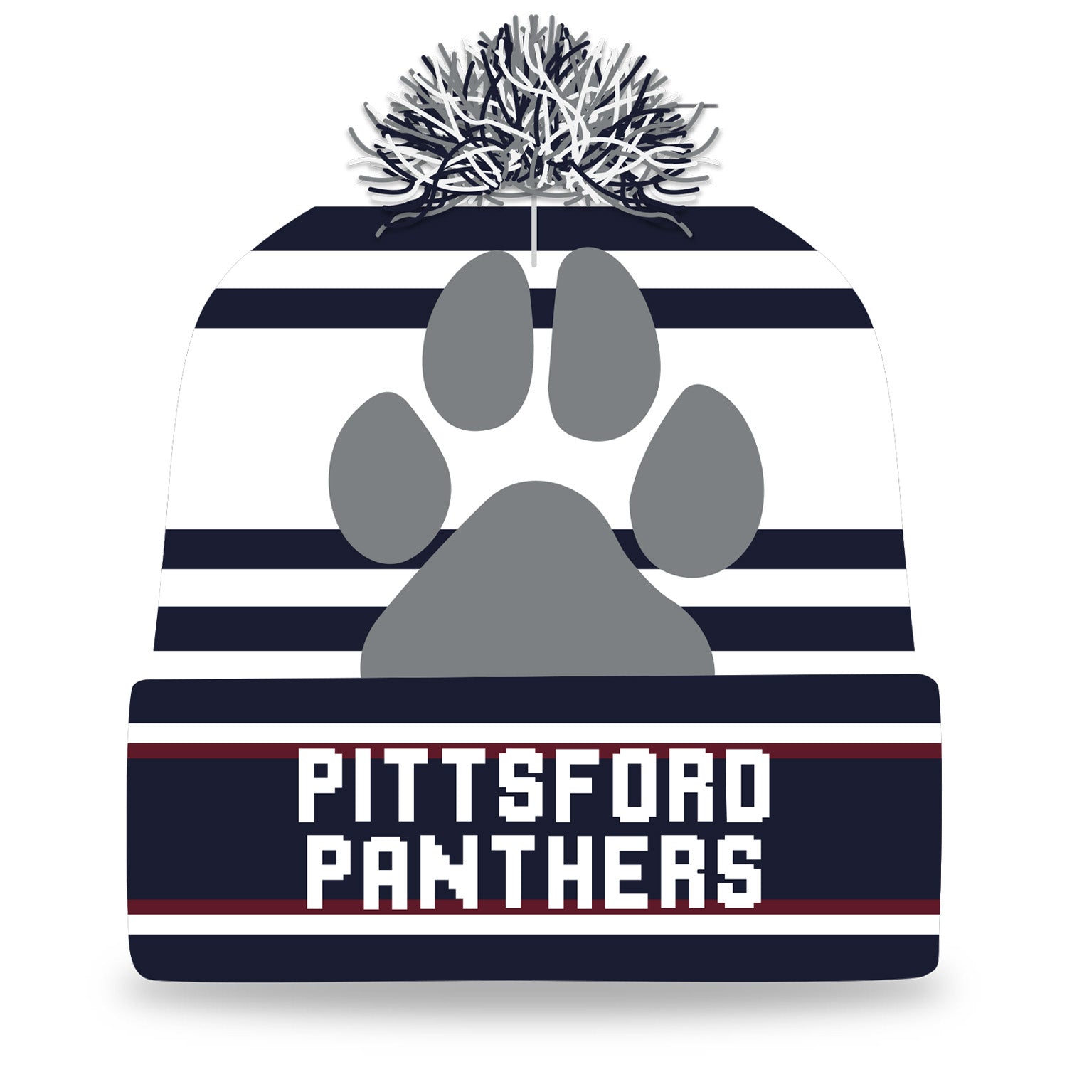 Pittsford Panthers Pom Knit Beanie