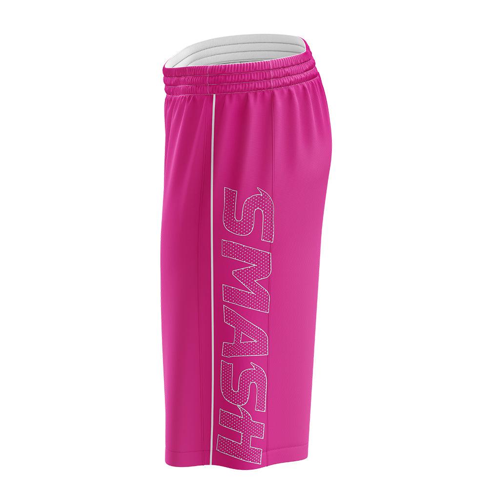 SIS Microfiber Shorts (Pink/White) - Smash It Sports