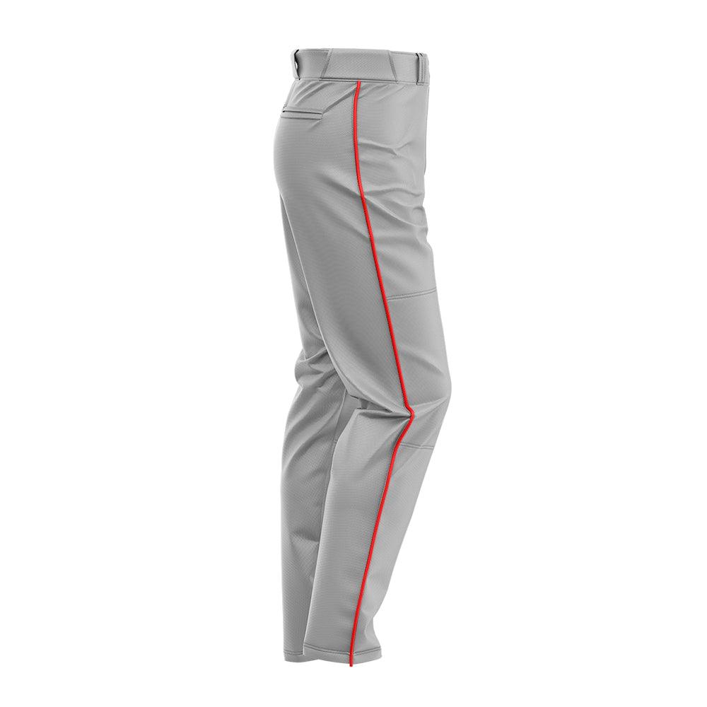 SIS Pro-Line Softball/Baseball Game Pants (Grey w/Colored Piping) - Smash It Sports