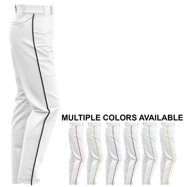 SIS Pro-Line Softball/Baseball Game Pants (White with Colored Piping) - Smash It Sports