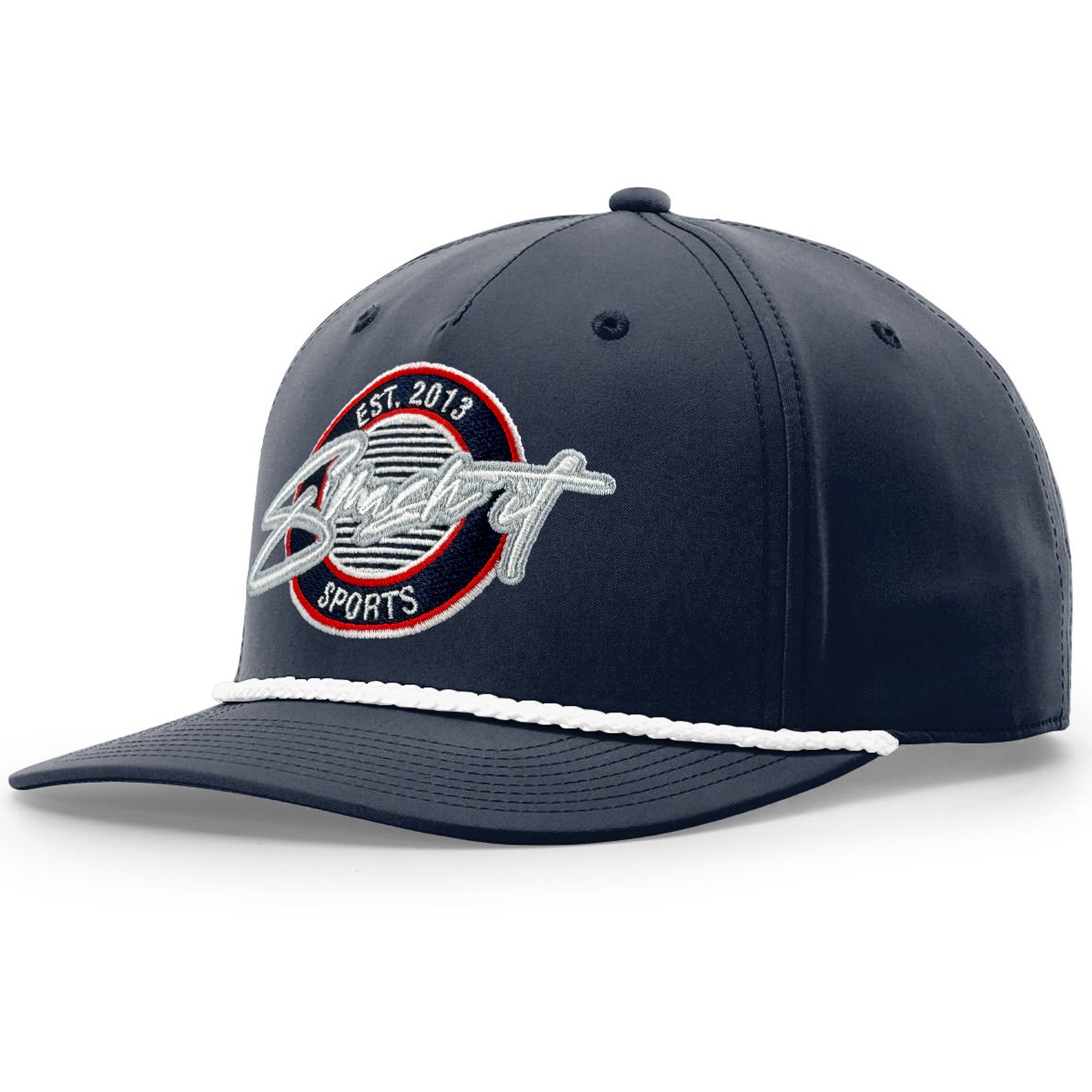 Smash It Sports Classic Rope Snapback Hat - Navy/White/Red