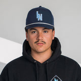 League Night Heroes Classic Rope Snapback Hat - Navy/Columbia
