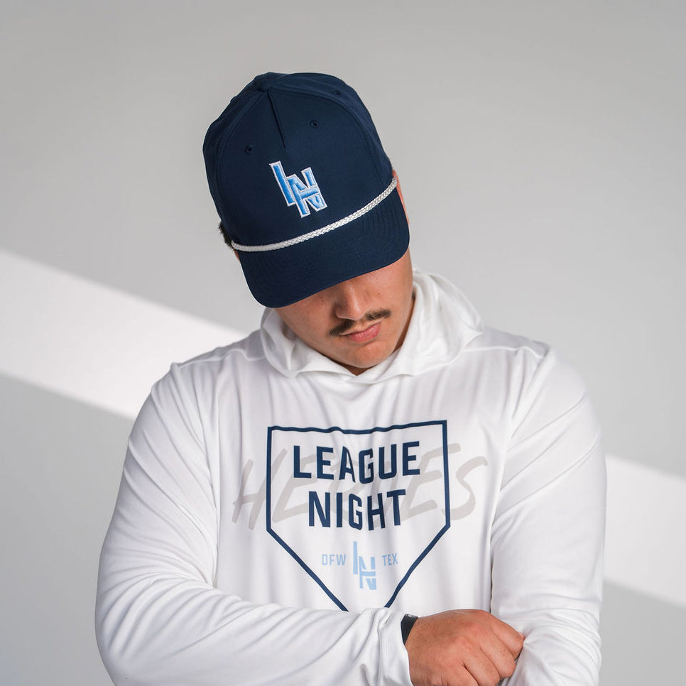 League Night Heroes Classic Rope Snapback Hat - Navy/Columbia