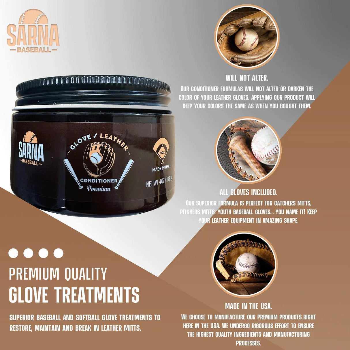 Sarna Baseball Fielding Glove Conditioner Cream - Smash It Sports