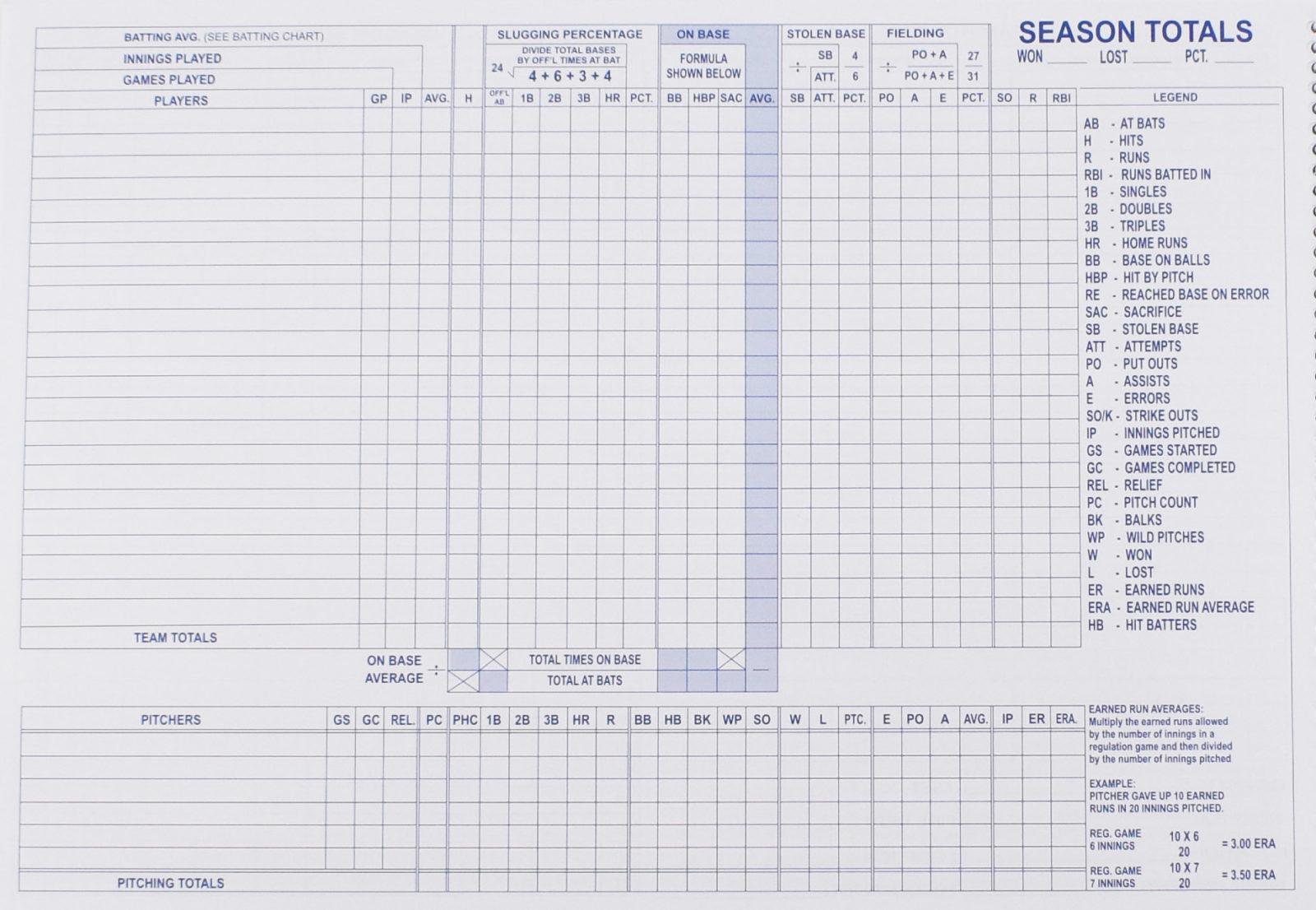 SIS Baseball/Softball Score Book (Side by Side 16 Position) - Smash It Sports