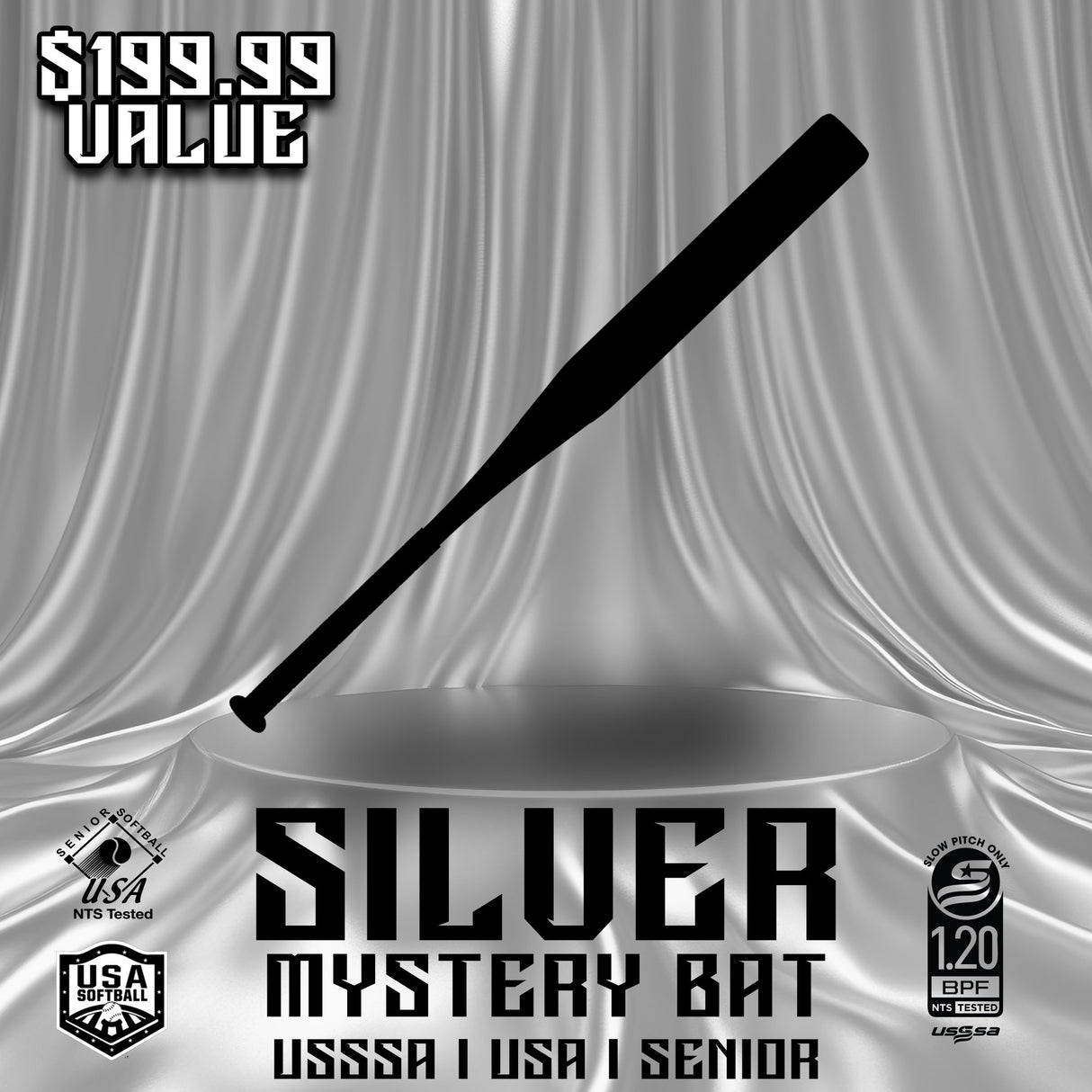 Silver Mystery Slowpitch Bat (USSSA, USA, and Senior)
