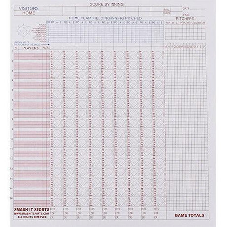 SIS Baseball/Softball Score Book (16 Position) - Smash It Sports