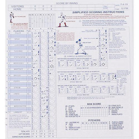 SIS Baseball/Softball Score Book (16 Position) - Smash It Sports