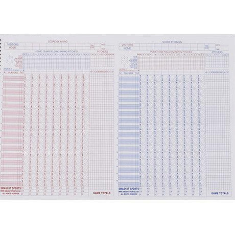 SIS Baseball/Softball Score Book (Side by Side 16 Position) - Smash It Sports