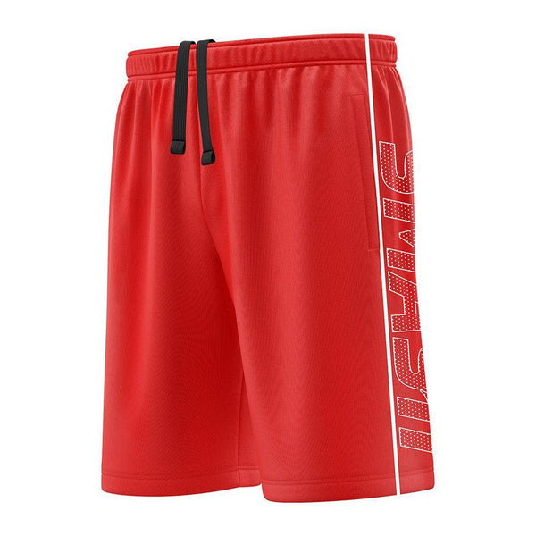 SIS Microfiber Shorts (Red/White) - Smash It Sports
