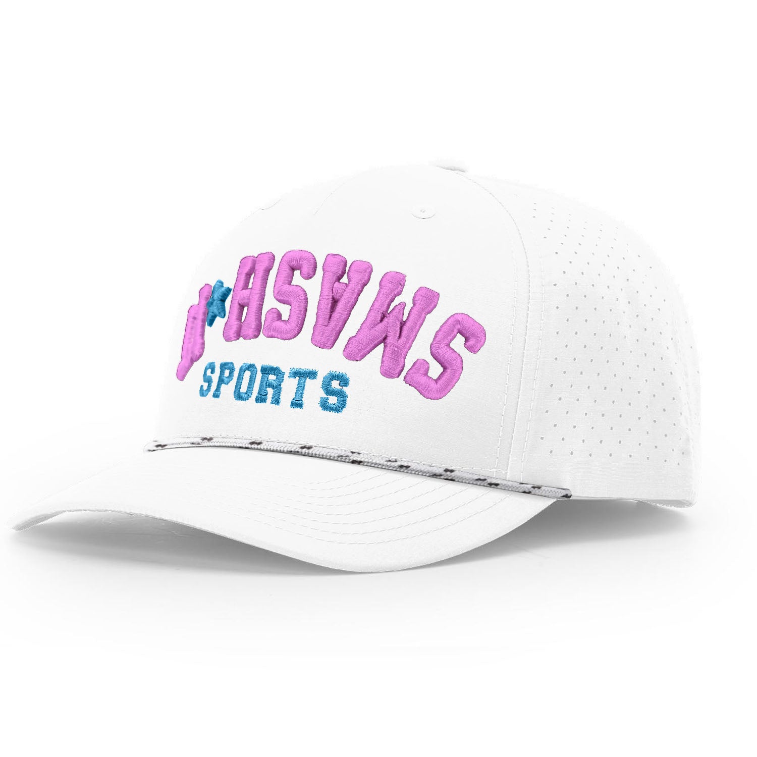 Smash It Sports Performance Rope Snapback Hat - White/Vice – Product View | Smash It Sports | ash