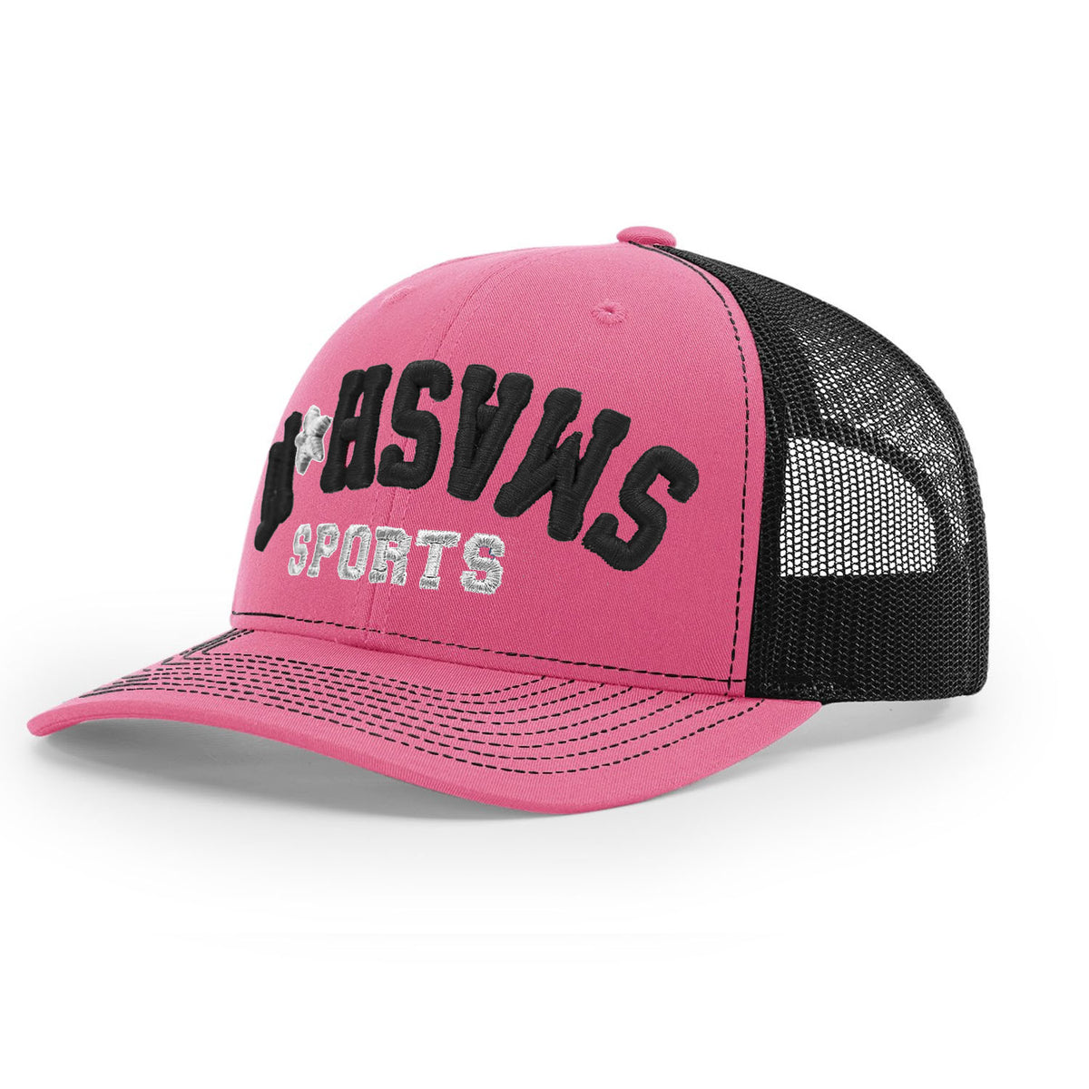 Smash It Sports R112 Trucker Hat - Pink/Black/White – Product View | Smash It Sports | leather