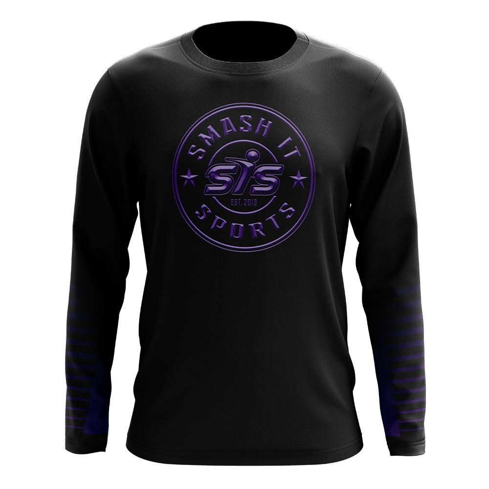 Smash It Sports Long Sleeve Shirt (Black/Purple Emblem) - Smash It Sports