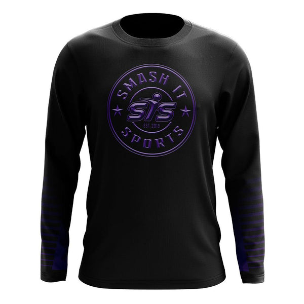 Smash It Sports Long Sleeve Shirt (Black/Purple Emblem)