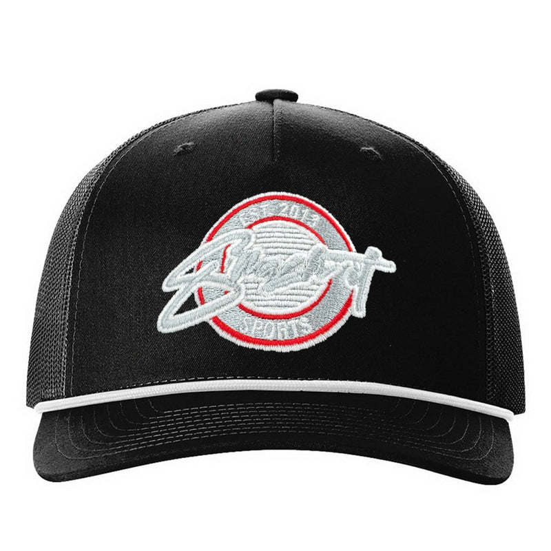 Smash It Sports Classic Rope Trucker Hat - Black/Grey/Red