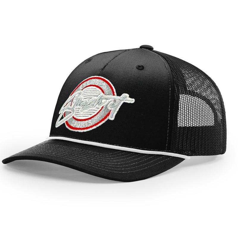 Smash It Sports Classic Rope Trucker Hat - Black/Grey/Red