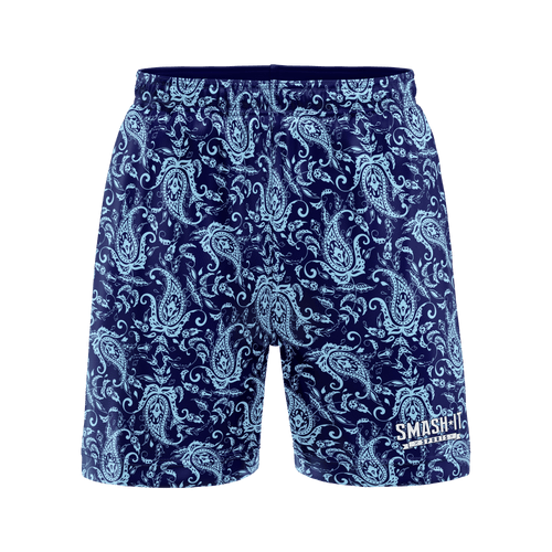 Smash It Sports Mesh Shorts - Paisley Navy/Carolina