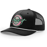 Smash It Sports Classic Rope Trucker Hat - Black/Mint/Pink