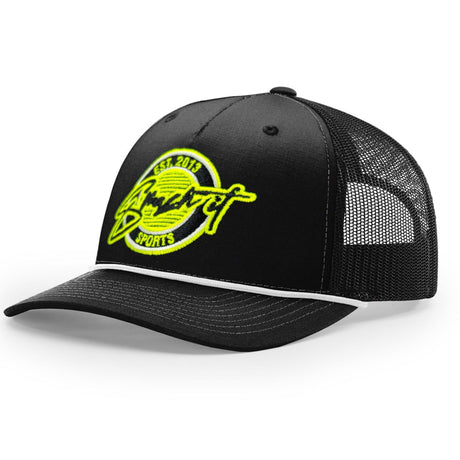 Smash It Sports Classic Rope Trucker Hat - Black/White/Optic - Smash It Sports