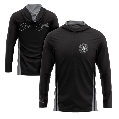 Smash It Sports Hooded Long Sleeve Tee - Black/Gray - Smash It Sports