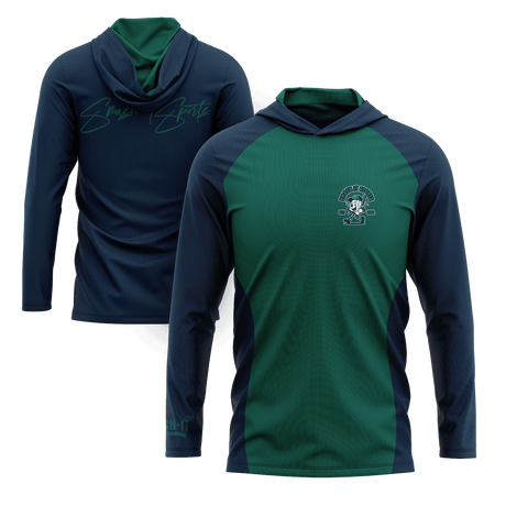 Smash It Sports Hooded Long Sleeve Tee - Teal/Navy - Smash It Sports