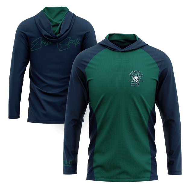 Smash It Sports Hooded Long Sleeve Tee - Teal/Navy - Smash It Sports