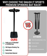 Smash It Sports Premium Spinning Bat Rack - 18 Bats - Smash It Sports