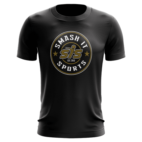 Smash It Sports Short Sleeve Shirt - Emblem (Black/Vegas Gold) - Smash It Sports