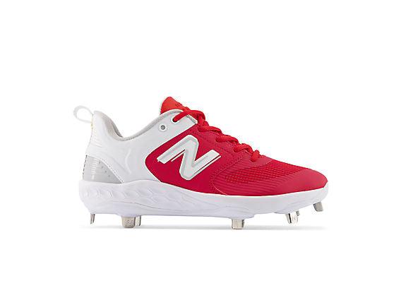 New Balance Women's VELO v3 Metal Fastpitch Softball Cleats - Red with White - SMVELOR3 - Smash It Sports