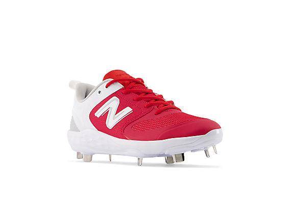 New Balance Women's VELO v3 Metal Fastpitch Softball Cleats - Red with White - SMVELOR3 - Smash It Sports