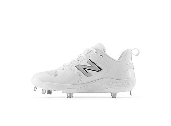 New Balance Women's VELO v3 Metal Fastpitch Softball Cleats - White with Rain Cloud - SMVELOW3 - Smash It Sports