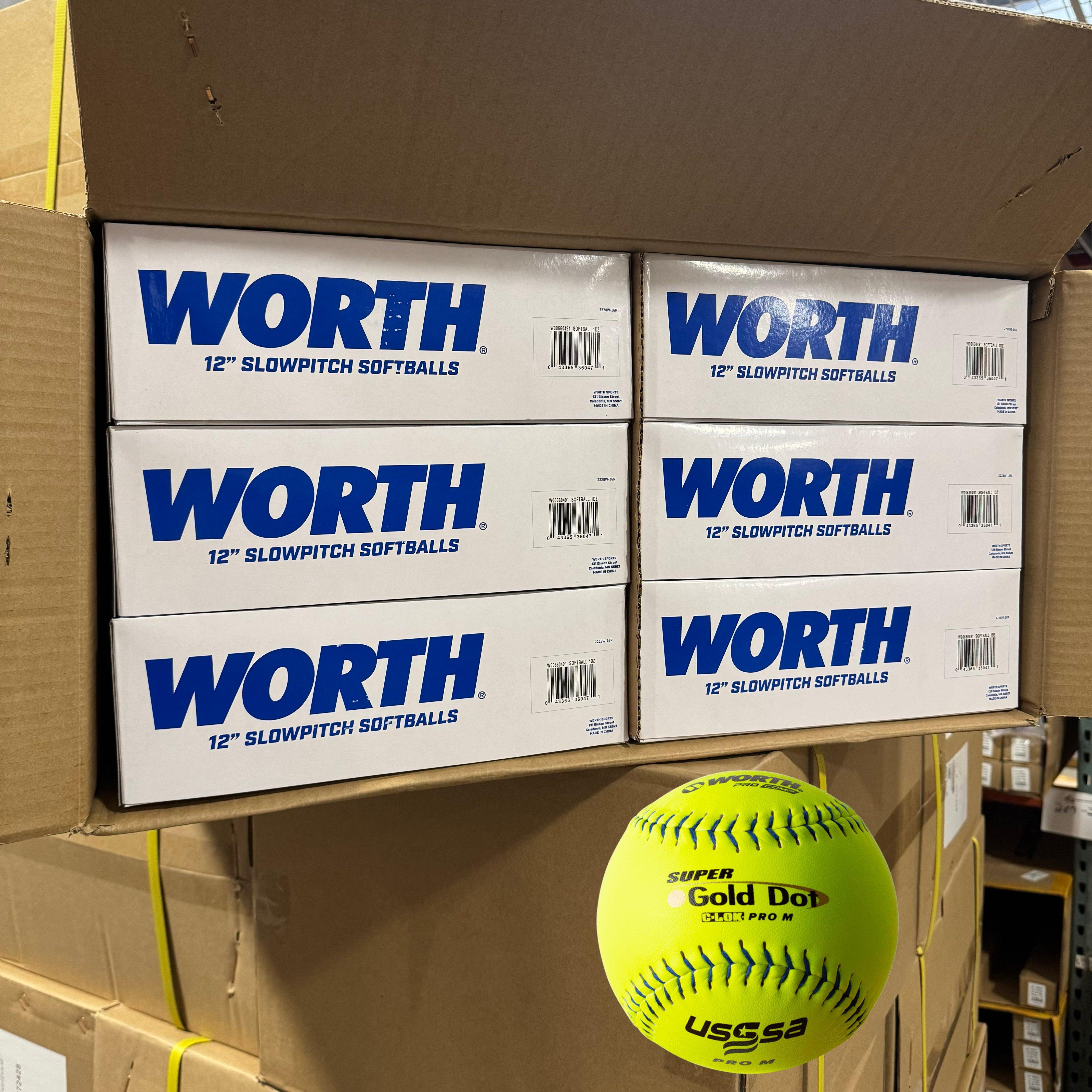 SPECIAL - 6 DOZEN - Worth PRO M 44/375 USSSA 12