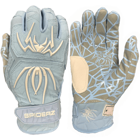 Spiderz HYBRID Batting Gloves - Columbia Blue/White - Smash It Sports