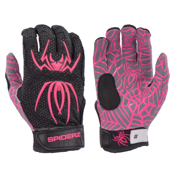 Spiderz HYBRID Batting Gloves - Black/Pink