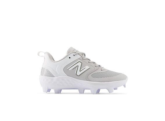 New Balance Women's Fresh Foam Velo V3 Molded Softball Cleats - Grey with White - SPVELOG3 - Smash It Sports