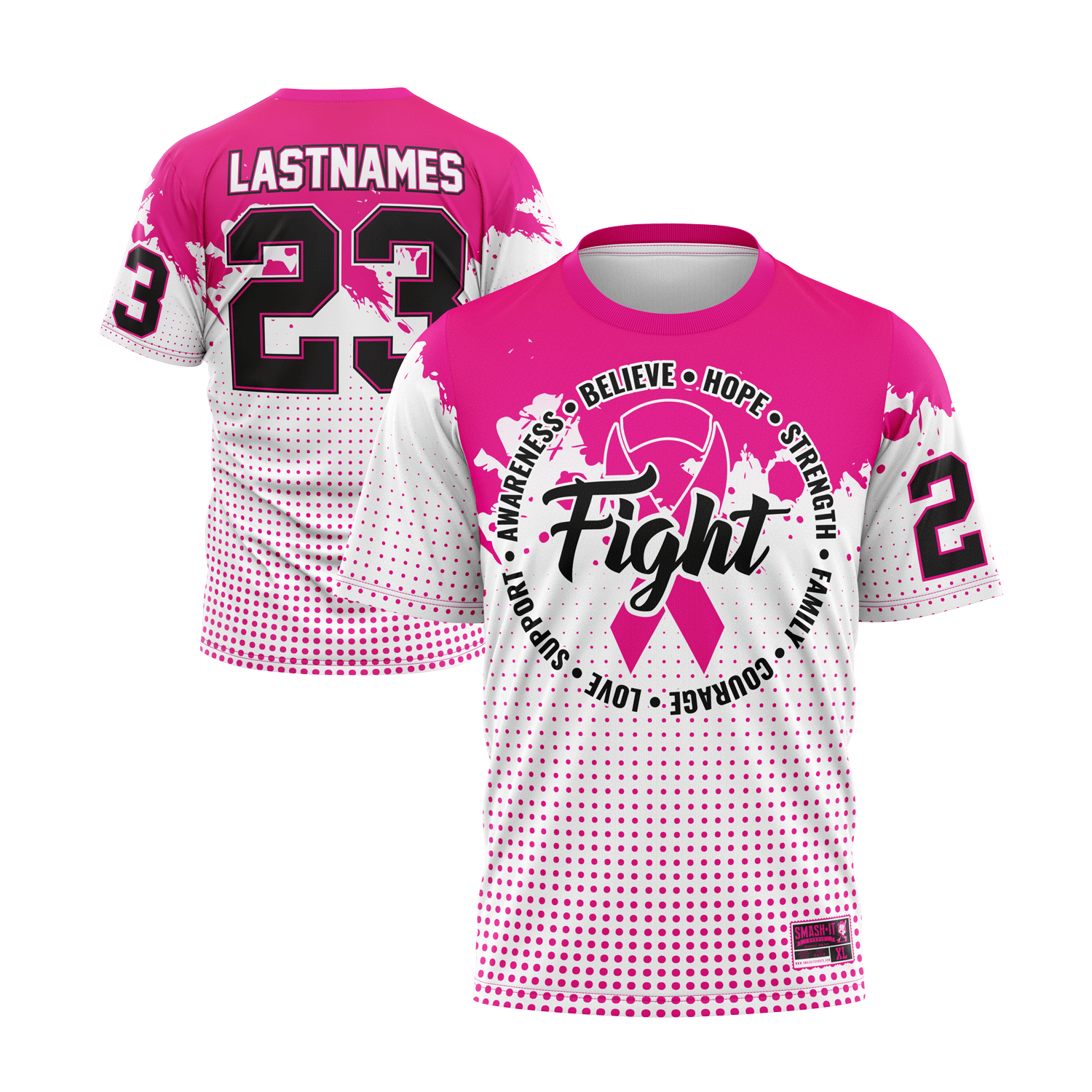 2026 Smash It Sports Breast Cancer Awareness Short Sleeve Jersey (Customized Buy-In) Fight